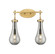 Downtown Urban Two Light Bath Vanity in Brushed Brass (405|451-2W-BB-G451-5SM)