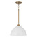 Ross One Light Pendant in Aged Brass and White (65|352011AW)