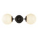 Fiore Two Light Wall Vanity in Matte Black/Glossy Opal Glass (452|WV407618MBGO)