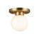 Fiore One Light Semi-Flush Mount in Brushed Gold/Glossy Opal Glass (452|SF407306BGGO)