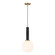 Callaway One Light Pendant in Black Marble w/Warm Brass (51|7-2902-1-263)