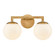 Gillian Two Light Vanity in Natural Brass (45|90081/2)