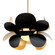 Ginger One Light Chandelier in Gold Leaf/Black (68|308-43-GL/SBK)