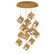 Ice Cube LED Chandelier in Aged Brass (34|PD-29315R-AB)