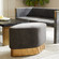 Duvall Ottoman in Slate Grey/Antique Brass (314|FOI12)