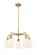 Downtown Urban Five Light Chandelier in Brushed Brass (405|516-5CR-BB-G559-5GWH)
