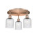 Downtown Urban Three Light Flush Mount in Antique Copper (405|516-3C-AC-G559-5SDY)