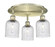 Downtown Urban Three Light Flush Mount in Antique Brass (405|516-3C-AB-G559-5SDY)