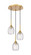 Downtown Urban Three Light Pendant in Brushed Brass (405|323-3P-BB-G323-5CL)