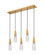 Downtown Urban Five Light Island Pendant in Brushed Brass (405|322-5I-BB-G322-3CL)