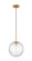 Downtown Urban One Light Mini Pendant in Brushed Brass (405|321-1P-BB-G320-12CL-BB)