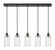 Downtown Urban Five Light Linear Pendant in Matte Black (405|125B-5P-BK-G434-7SDY)