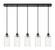 Downtown Urban Five Light Linear Pendant in Matte Black (405|125B-5P-BK-G434-7CL)