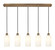 Downtown Urban Five Light Linear Pendant in Brushed Brass (405|125B-5P-BB-G434-7WH)