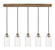 Downtown Urban Five Light Linear Pendant in Brushed Brass (405|125B-5P-BB-G434-7CL)