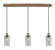 Downtown Urban Three Light Linear Pendant in Brushed Brass (405|123B-3P-BB-G434-7SM)