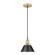 Orwell One Light Mini Pendant in Brushed Champagne Brass (62|3306-S BCB-BLK)