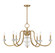 Bergdorf Six Light Chandelier in Warm Brass (51|1-5802-6-322)