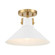 One Light Semi-Flush Mount in White and Natural Brass (446|M60078WHNB)