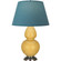 Double Gourd One Light Table Lamp in Sunset Yellow Glazed Ceramic w/Antique Silver (165|SU22B)