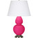 Double Gourd One Light Table Lamp in Razzle Rose Glazed Ceramic w/Antique Silver (165|RZ22X)