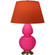 Double Gourd One Light Table Lamp in Razzle Rose Glazed Ceramic w/Antique Natural Brass (165|RZ20T)