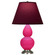 Small Double Gourd One Light Accent Lamp in Razzle Rose Glazed Ceramic w/Antique Silver (165|RZ12P)