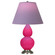 Small Double Gourd One Light Accent Lamp in Razzle Rose Glazed Ceramic w/Antique Silver (165|RZ12L)