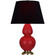 Double Gourd One Light Table Lamp in Ruby Red Glazed Ceramic w/Antique Natural Brass (165|RR20K)