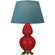 Double Gourd One Light Table Lamp in Ruby Red Glazed Ceramic w/Antique Natural Brass (165|RR20B)