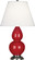 Small Double Gourd One Light Accent Lamp in Ruby Red Glazed Ceramic w/Antique Silver (165|RR12X)