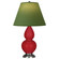 Small Double Gourd One Light Accent Lamp in Ruby Red Glazed Ceramic w/Antique Silver (165|RR12G)
