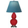 Small Double Gourd One Light Accent Lamp in Ruby Red Glazed Ceramic w/Antique Silver (165|RR12B)