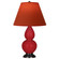 Small Double Gourd One Light Accent Lamp in Ruby Red Glazed Ceramic w/Deep Patina Bronze (165|RR11T)