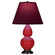 Small Double Gourd One Light Accent Lamp in Ruby Red Glazed Ceramic w/Deep Patina Bronze (165|RR11P)