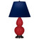 Small Double Gourd One Light Accent Lamp in Ruby Red Glazed Ceramic w/Deep Patina Bronze (165|RR11N)