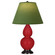 Small Double Gourd One Light Accent Lamp in Ruby Red Glazed Ceramic w/Deep Patina Bronze (165|RR11G)