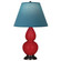 Small Double Gourd One Light Accent Lamp in Ruby Red Glazed Ceramic w/Deep Patina Bronze (165|RR11B)