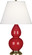 Small Double Gourd One Light Accent Lamp in Ruby Red Glazed Ceramic w/Antique Natural Brass (165|RR10X)