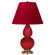 Small Double Gourd One Light Accent Lamp in Ruby Red Glazed Ceramic w/Antique Natural Brass (165|RR10R)