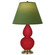 Small Double Gourd One Light Accent Lamp in Ruby Red Glazed Ceramic w/Antique Natural Brass (165|RR10G)