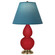 Small Double Gourd One Light Accent Lamp in Ruby Red Glazed Ceramic w/Antique Natural Brass (165|RR10B)