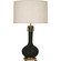 Athena One Light Table Lamp in Obsidian Glazed Ceramic w/Aged Brass (165|OS992)