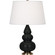 Small Triple Gourd One Light Accent Lamp in Obsidian Glazed Ceramic w/Antique Natural Brass (165|OS30X)