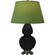 Double Gourd One Light Table Lamp in Obsidian Glazed Ceramic w/Antique Silver (165|OS22G)