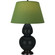 Double Gourd One Light Table Lamp in Obsidian Glazed Ceramic w/Deep Patina Bronze (165|OS21G)