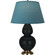 Double Gourd One Light Table Lamp in Obsidian Glazed Ceramic w/Antique Natural Brass (165|OS20B)