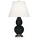 Small Double Gourd One Light Accent Lamp in Obsidian Glazed Ceramic w/Antique Silver (165|OS12X)