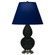Small Double Gourd One Light Accent Lamp in Obsidian Glazed Ceramic w/Antique Silver (165|OS12N)