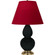 Small Double Gourd One Light Accent Lamp in Obsidian Glazed Ceramic w/Antique Natural Brass (165|OS10R)